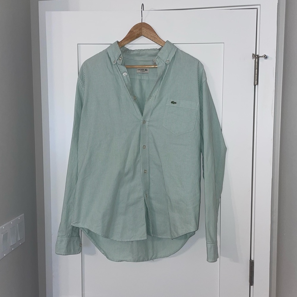Men’s Lacoste Oxford Stripe Button Down Shirt